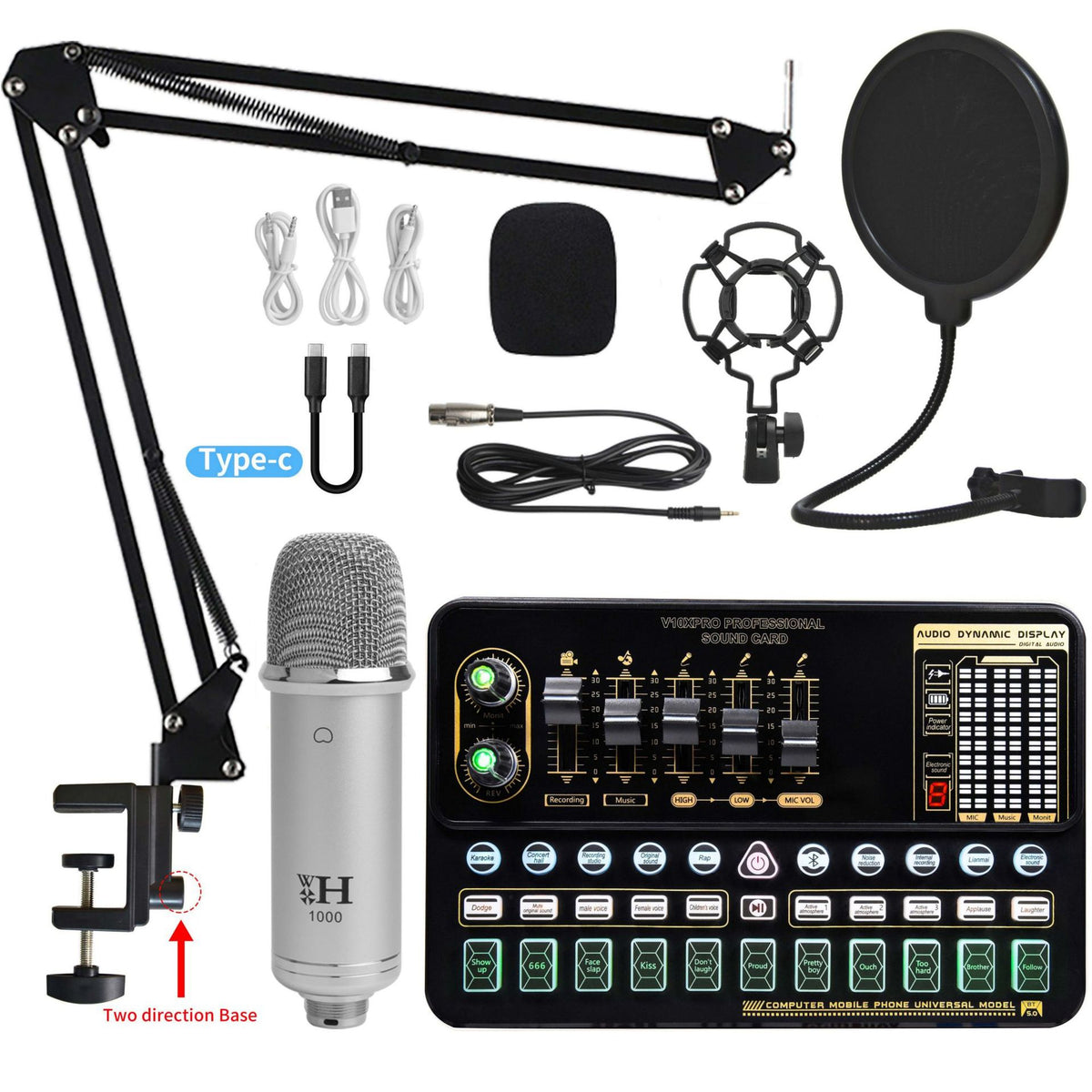 Professional V10XPRO Live Sound Card with Microphone