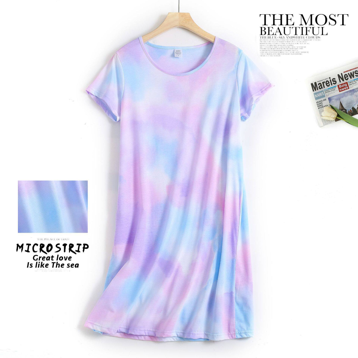 Women Cotton Cartoon Nightdress Plus Size Short Sleeve Sleepwear