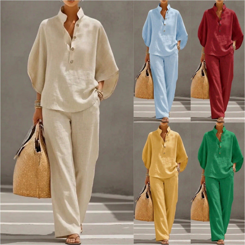 Women's Casual Blouse and Pants Set
