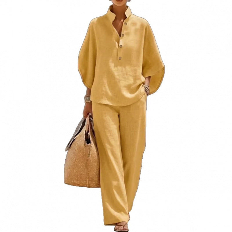 Women's Casual Blouse and Pants Set