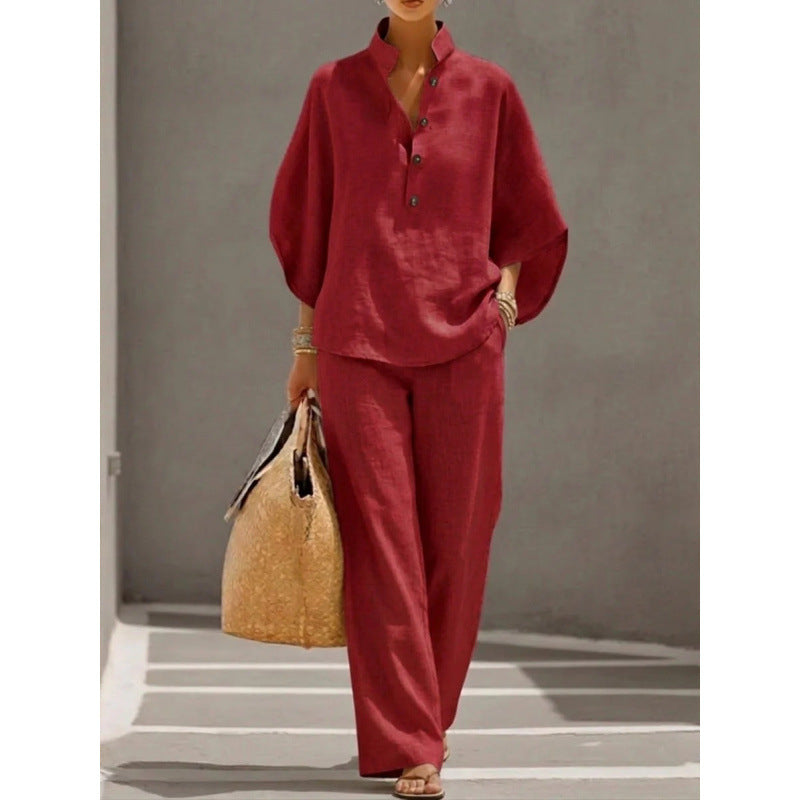 Women's Casual Blouse and Pants Set
