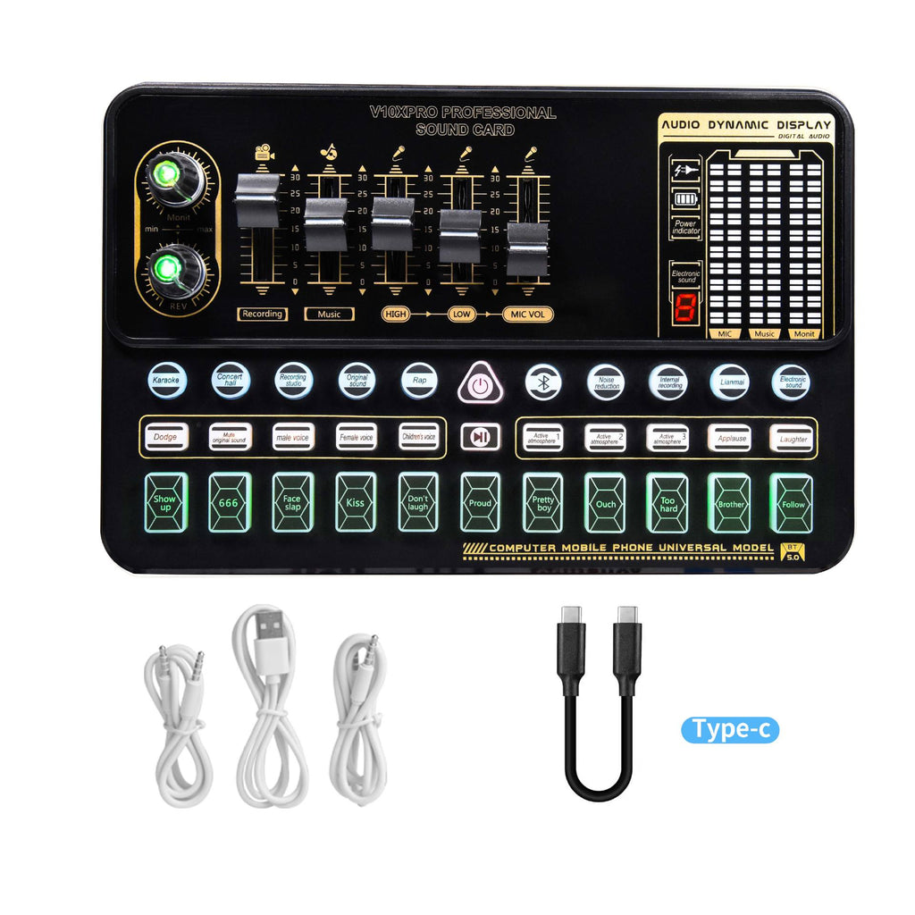 Professional V10XPRO Live Sound Card with Microphone