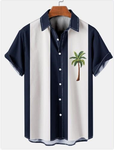 Summer Casual Shirt for Men, Chinese Trendy Cross-border Apparel