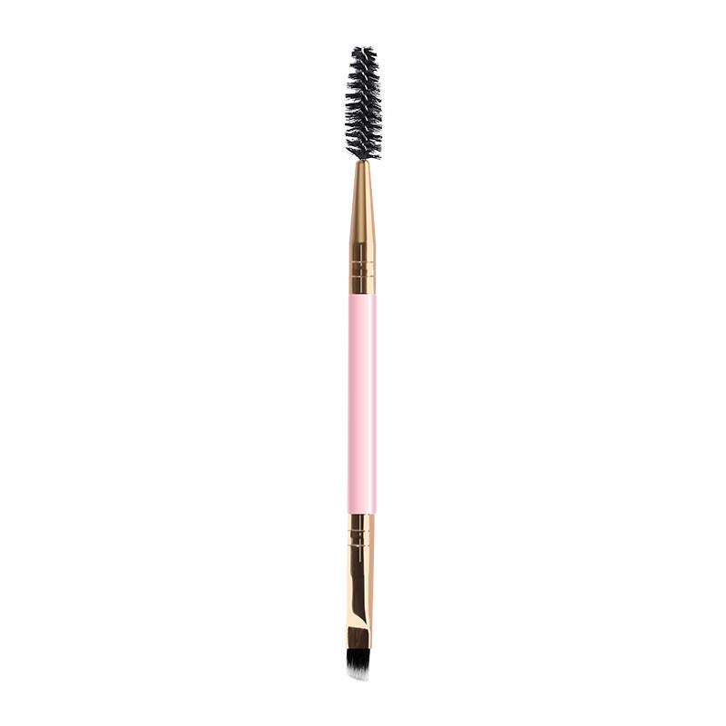 Double-Ended Eyebrow Brush and Eyelash Curler Beauty Tool