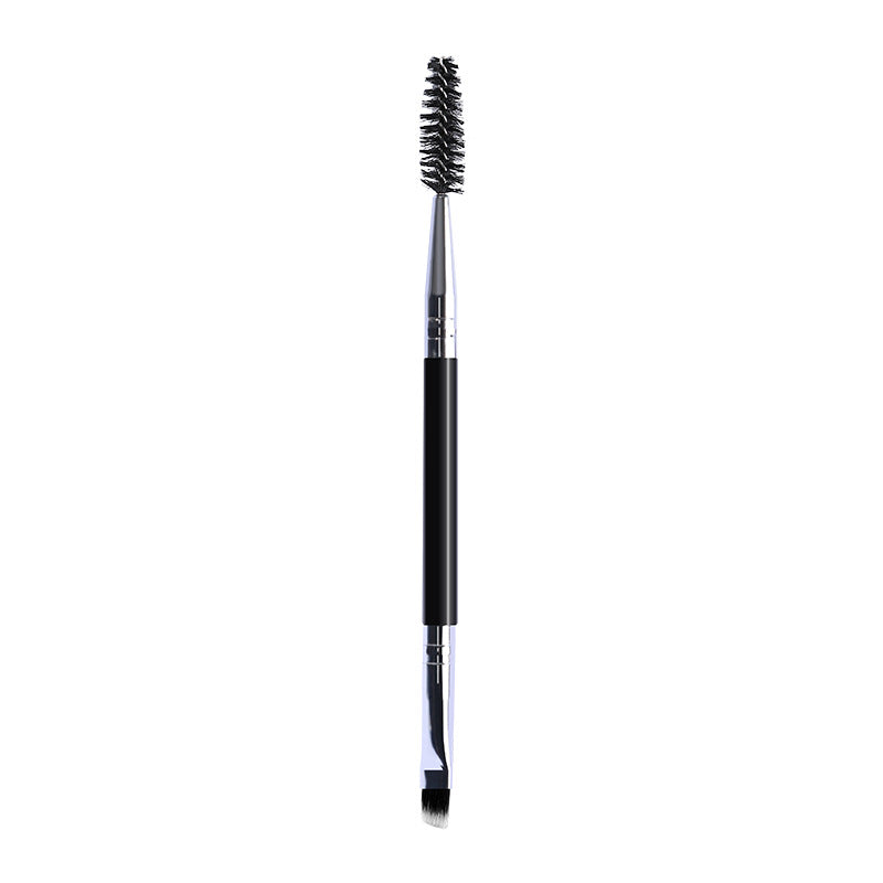 Double-Ended Eyebrow Brush and Eyelash Curler Beauty Tool