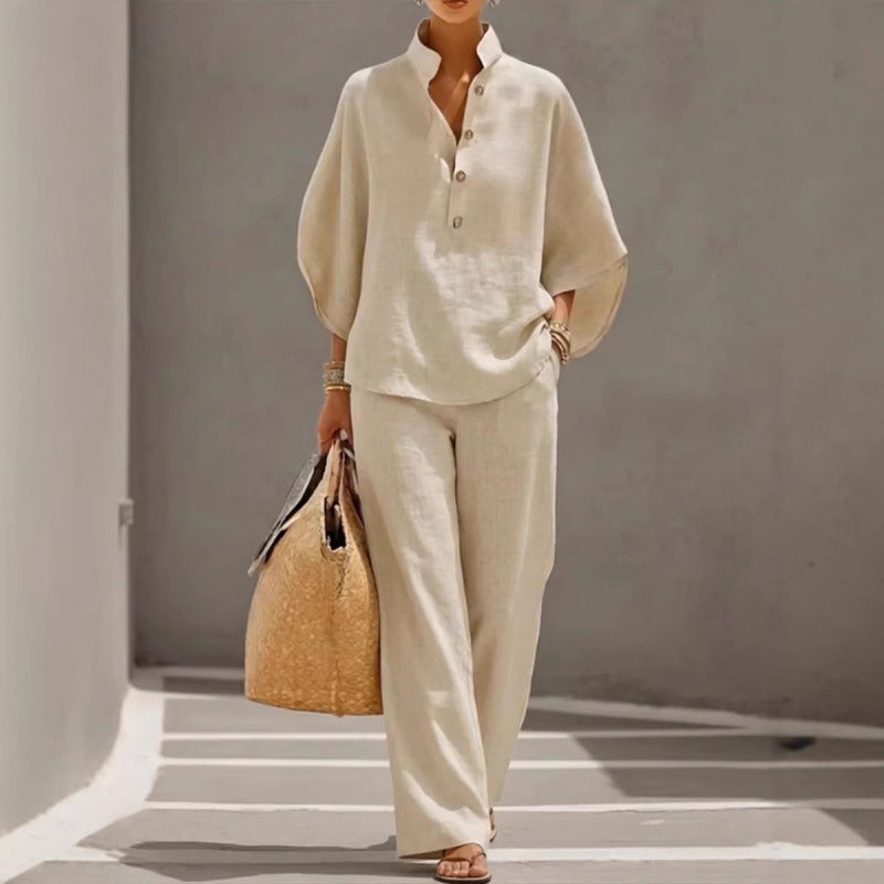 Women's Casual Blouse and Pants Set
