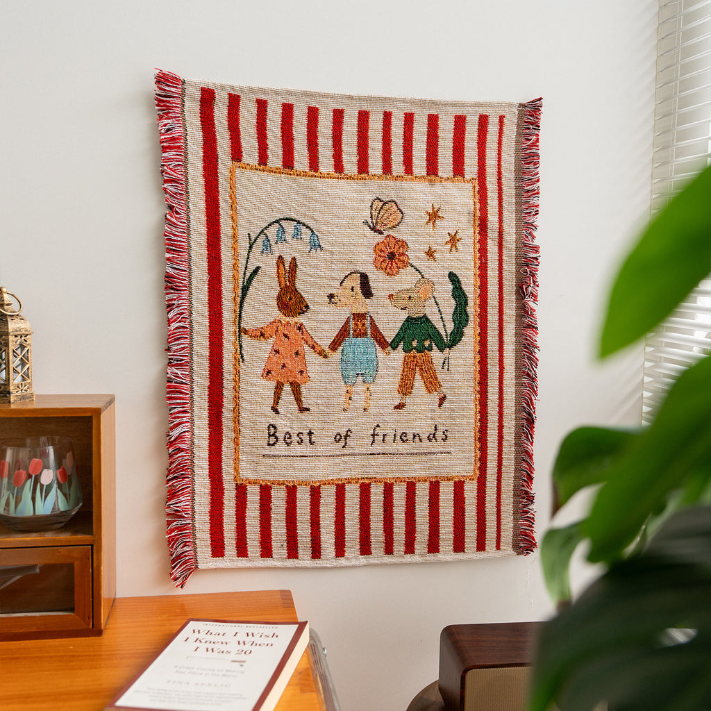 Cartoon Wall Hanging Tapestry with Tassel