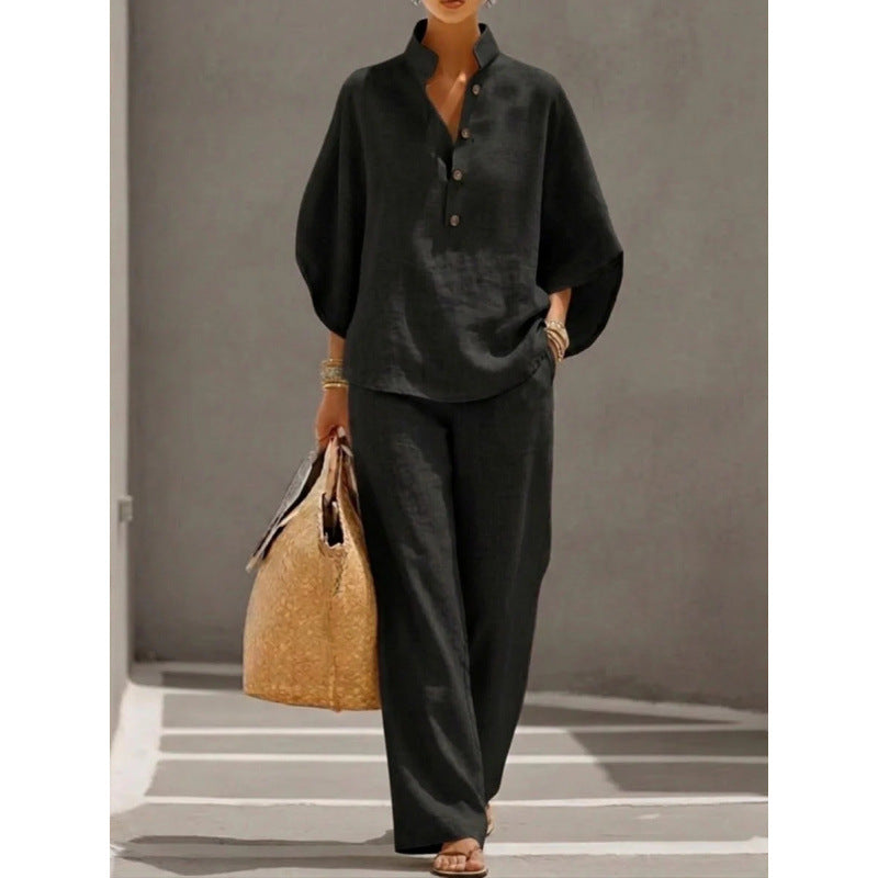 Women's Casual Blouse and Pants Set