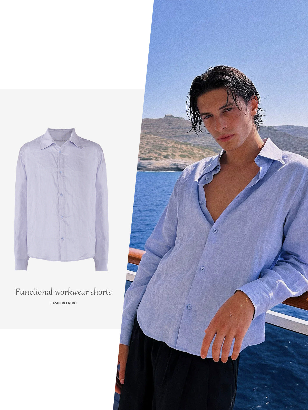 Casual Long Sleeve Linen Shirt for Men