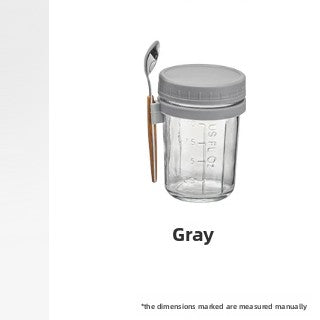 Glass Oatmeal Cup with Lid and Spoon