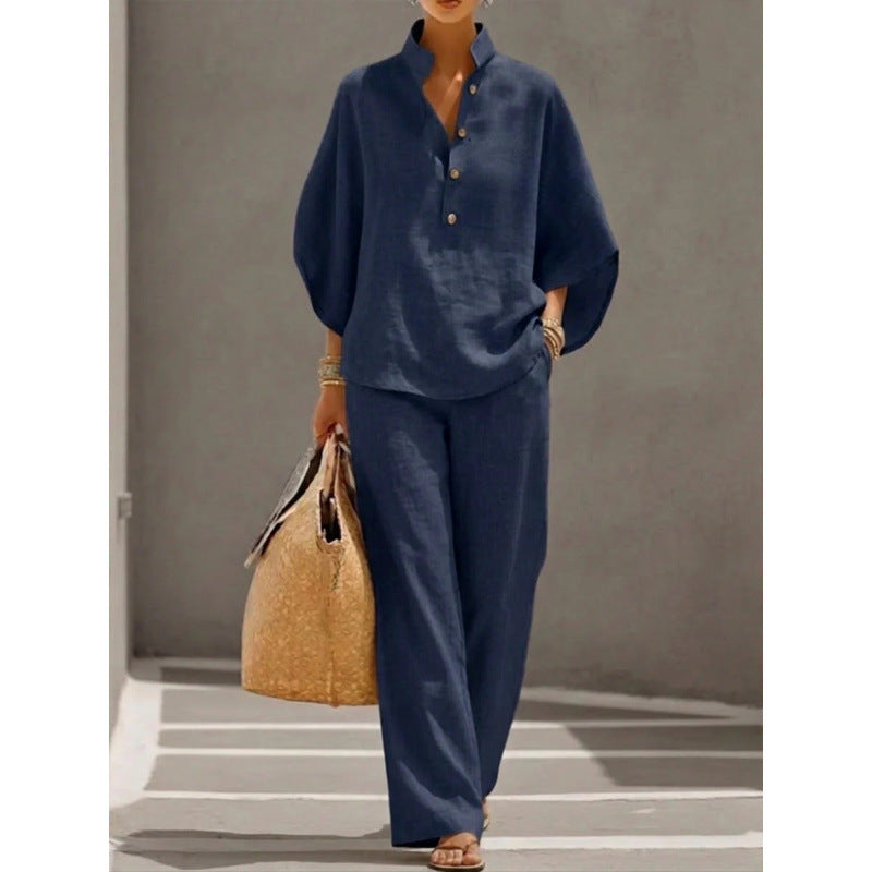 Women's Casual Blouse and Pants Set