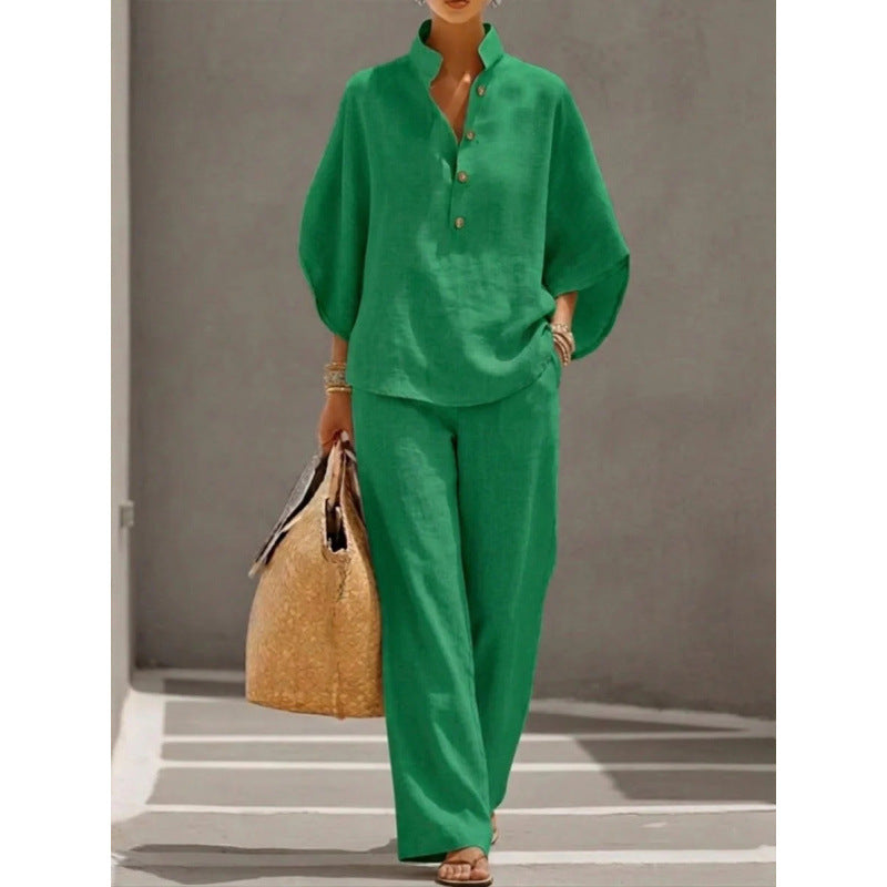 Women's Casual Blouse and Pants Set