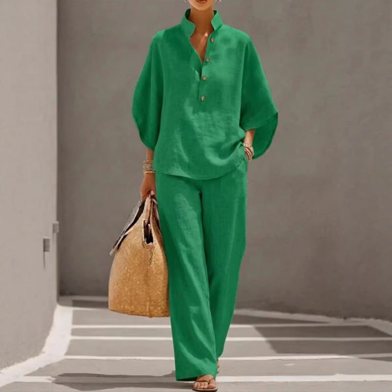 Women's Casual Blouse and Pants Set
