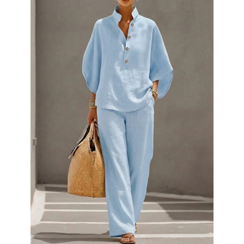 Women's Casual Blouse and Pants Set