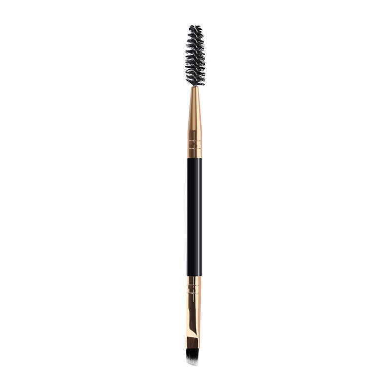 Double-Ended Eyebrow Brush and Eyelash Curler Beauty Tool
