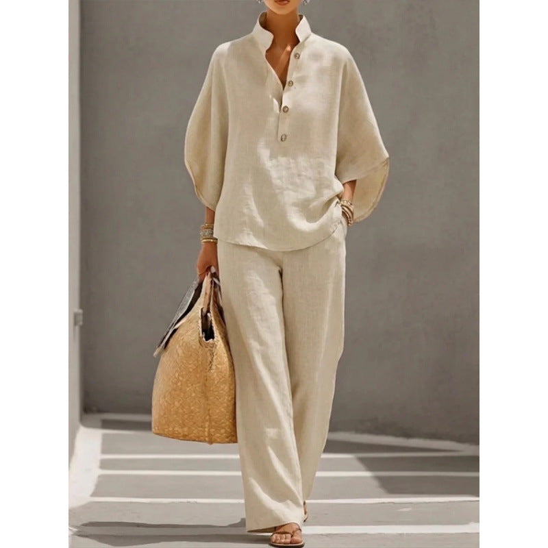 Women's Casual Blouse and Pants Set