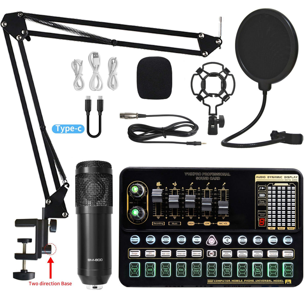 Professional V10XPRO Live Sound Card with Microphone