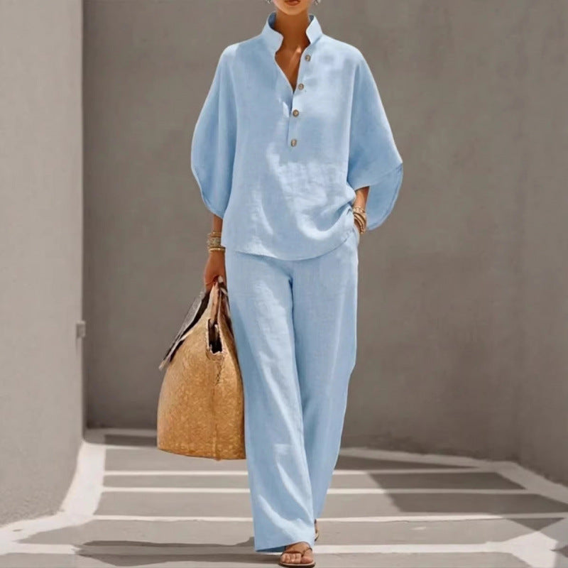 Women's Casual Blouse and Pants Set